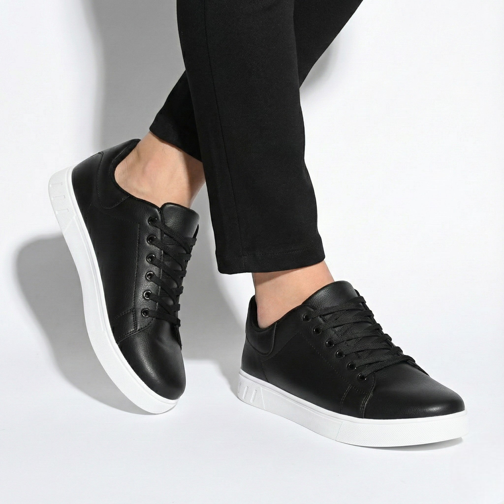 Męskie Skórzane Sneakersy Niskie
