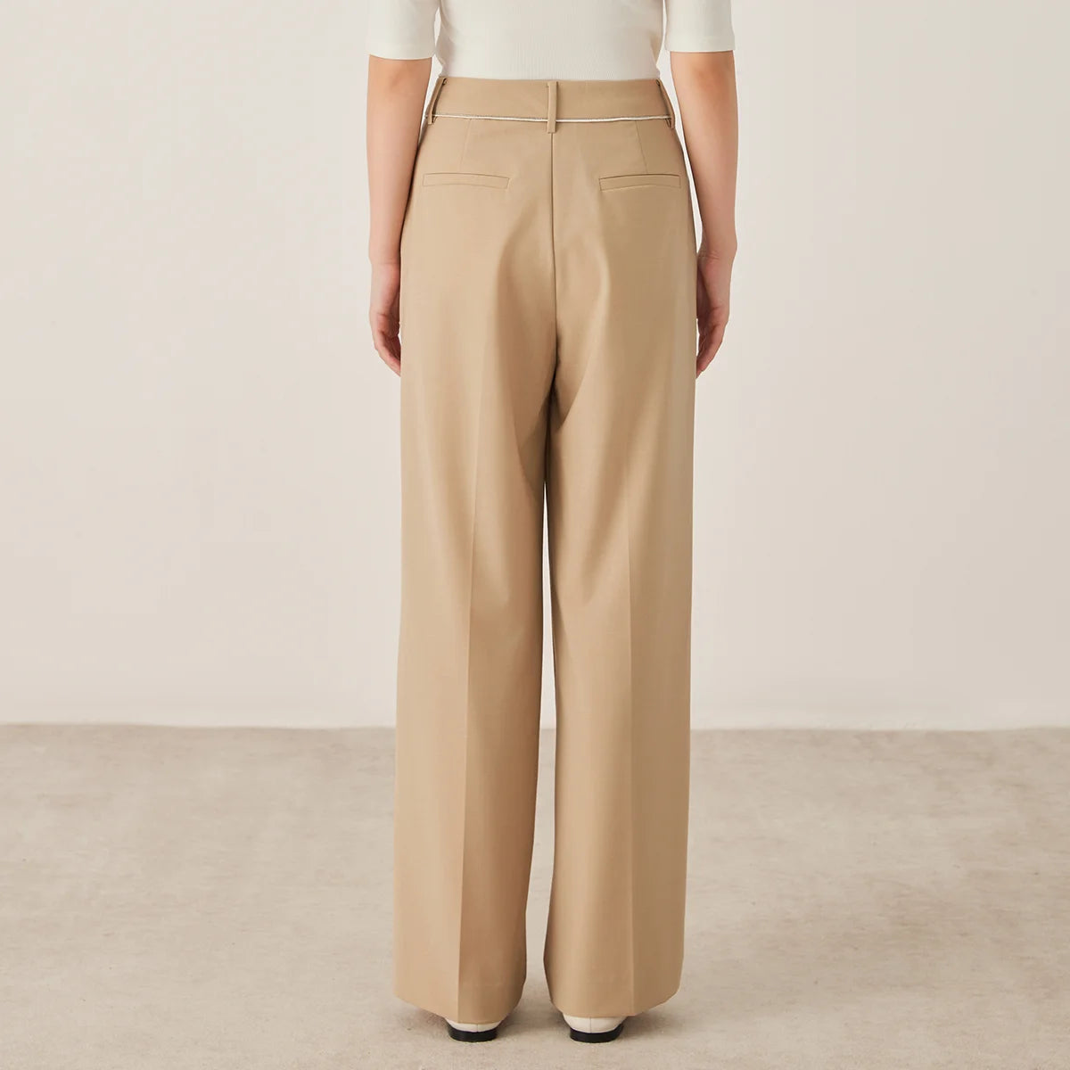 High-Waisted Wide Leg Wool Blend Pants: Women's Fall Fashion. KL9523338.